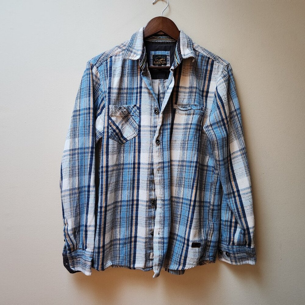 Cotton blue plaid shirt / Blackwell Trading / M